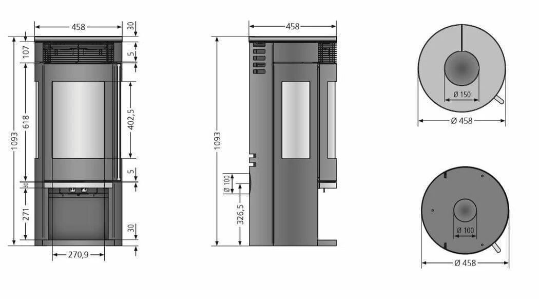 Kaminofen ORANIER Rota Tre 2.0 Kaminofen ORANIER Rota Tre 2.0 -Heizungsanlagen Geschaft 011401004 stahl schwarz 2 2 4163