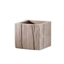 Blumentopf SENDEO Wood Aus Kunststoff -Heizungsanlagen Geschaft blumentopf wood 27x30x30 sand 3 24665