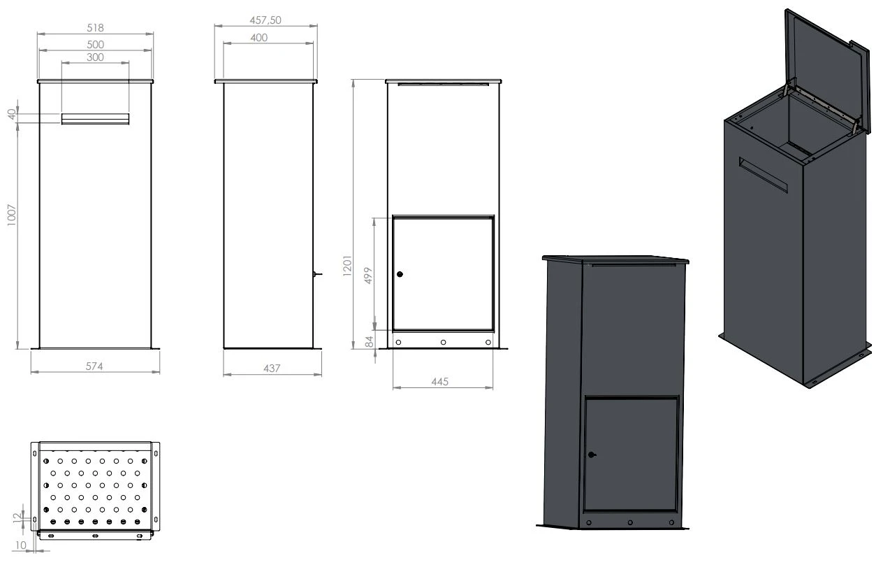 Briefkasten ADEZZ Case mit Paketfach | aus Aluminium | weiß Briefkasten ADEZZ Case Mit Paketfach | Aus Aluminium | Weiß -Heizungsanlagen Geschaft briefkasten adezz case aluminium abmessungen 2 27937