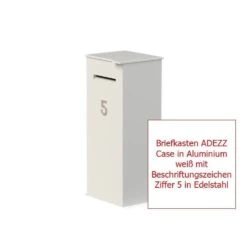 Beschriftungszeichen ADEZZ Aus Edelstahl -Heizungsanlagen Geschaft briefkasten adezz case aluminium mit ziffer 5 4 28159