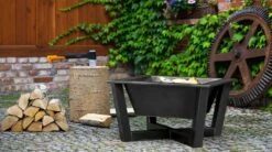 Feuerschale CookKing Brasil Aus Stahl | Eckig | Extra Tief | 70 X 70 Cm -Heizungsanlagen Geschaft feuerschale cookking brasil schwarz milieu 4 51454