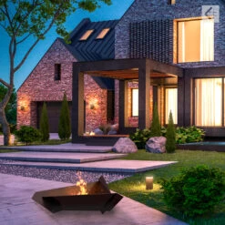 Feuerschale Kratki TRIANGLE | Eckig | 71 X 64 Cm (BxT) -Heizungsanlagen Geschaft feuerschale kratki triangle milieu 7 84633