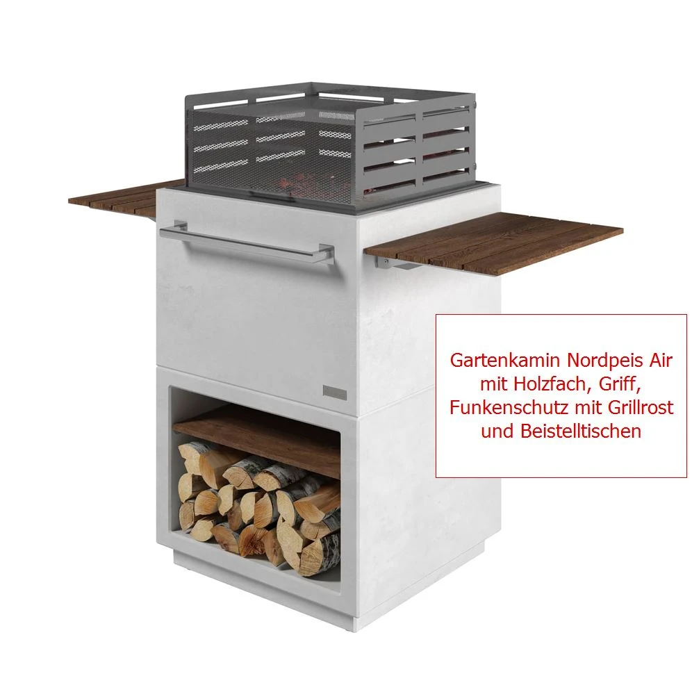 Holzfach Nordpeis für Gartenkamin Air Holzfach Nordpeis Für Gartenkamin Air -Heizungsanlagen Geschaft gartenkamin nordpeis air mit holzfach griff funkenschutz mit grillrost beistelltischen mit text 2 83084