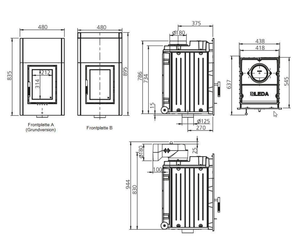 Kachelofeneinsatz LEDA Diamant H20 Kachelofeneinsatz LEDA Diamant H20 -Heizungsanlagen Geschaft kachelofeneinsatz leda diamant h20 abmessungen 1jpg 5 11939