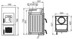 Kachelofeneinsatz LEDA Rubin K16 -Heizungsanlagen Geschaft kachelofeneinsatz leda rubin k16 abmessungen 3 24379