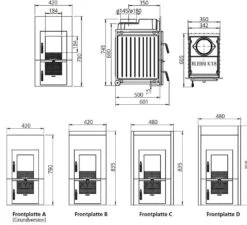 Kachelofeneinsatz LEDA Rubin K18 -Heizungsanlagen Geschaft kachelofeneinsatz leda rubin k18 abmessungenjpg 4 10447