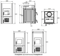 Kachelofeneinsatz LEDA Rubin K20 -Heizungsanlagen Geschaft kachelofeneinsatz leda rubin k20 abmessungenjpg 3 7661