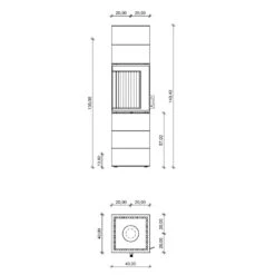 Kaminbausatz Neocube S10 Black & White | Eckkamin -Heizungsanlagen Geschaft kaminbausatz neocube s10 black and white abmessungenjpg 4 146464
