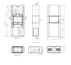 Kaminbausatz Nordpeis Osaka T | Tunnelkamin | Gerade Scheibe -Heizungsanlagen Geschaft kaminbausatz nordpeis osaka t abmessungen 1 3 45580