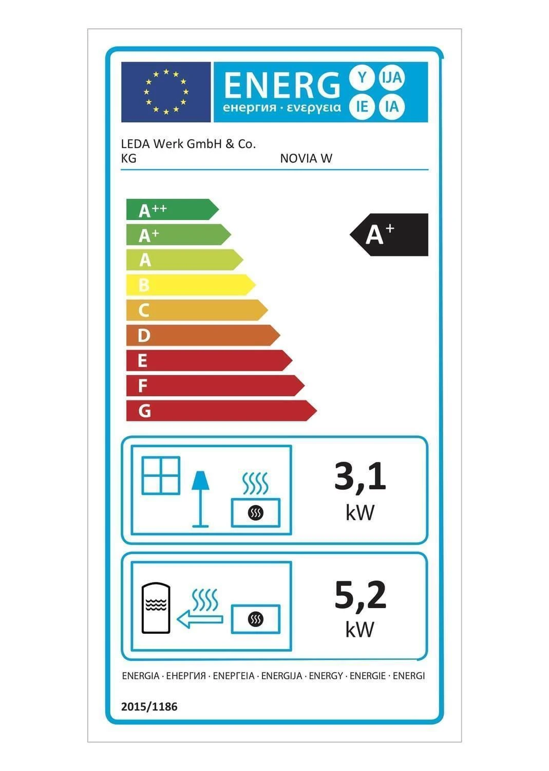 Kaminofen LEDA NOVIA W Wasserführend Kaminofen LEDA NOVIA W Wasserführend -Heizungsanlagen Geschaft kaminofen leda novia w energielabeljpg 3 8787