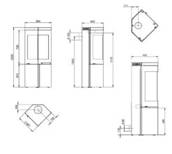 Kaminofen Nordpeis Quadro 2 Basic -Heizungsanlagen Geschaft kaminofen nordpeis quadro 2 abmessungen 3 54687
