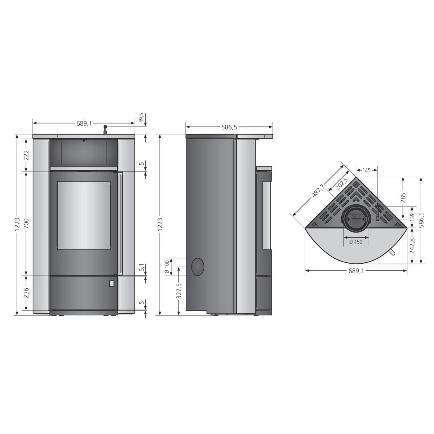 Kaminofen ORANIER Polar Neo Eck Kaminofen ORANIER Polar Neo Eck -Heizungsanlagen Geschaft kaminofen oranier polar neo eck w abmessungen 5 102270