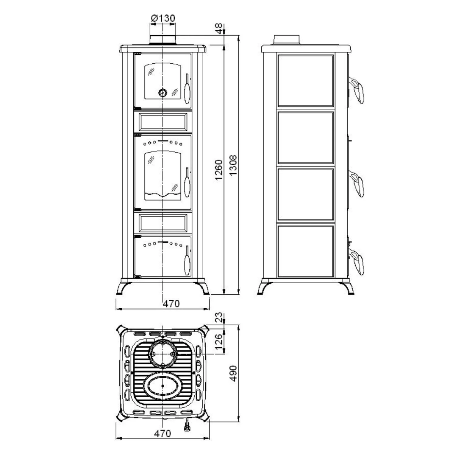 Kaminofen WAMSLER KF-188 Romantik B | Mit Backfach Kaminofen WAMSLER KF-188 Romantik B | Mit Backfach -Heizungsanlagen Geschaft kaminofen wamsler romantik mit backfach abmessungenjpg 2 138244