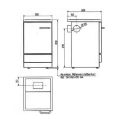 Küchenofen WAMSLER K 155 S -Heizungsanlagen Geschaft kuechenofen wamsler k155s abmessungenjpg 3 138268